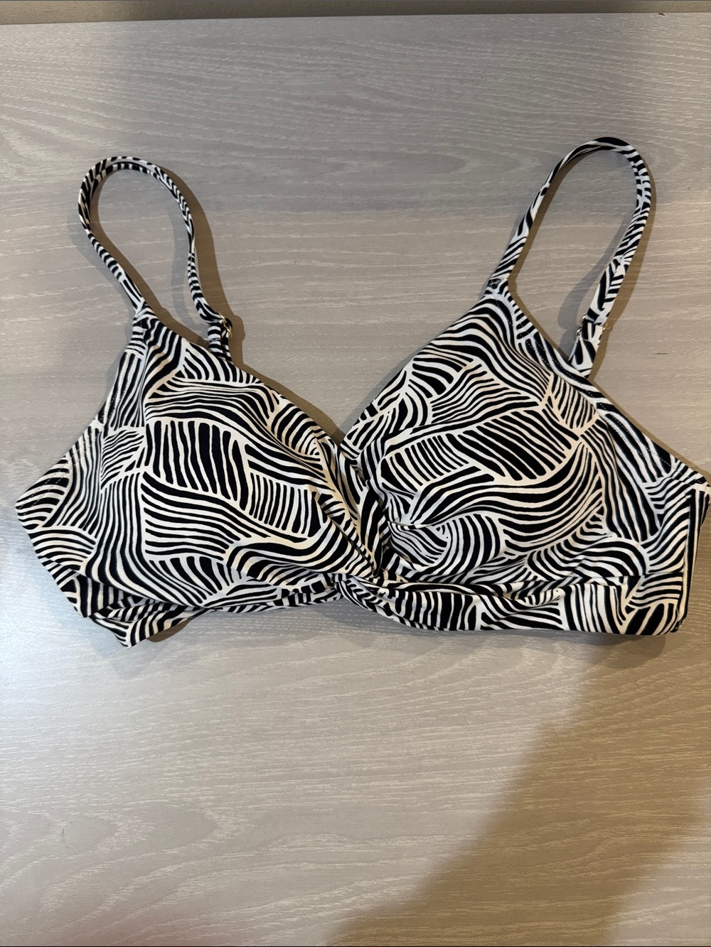 Loft Beach Black & White Zebra Print Bikini Top